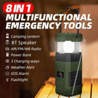 AM FM radio, NOAA weather alert radio, hand crank emergency radio, solar camping light, Bluetooth speaker radio, portable phone charger radio, outdoor survival radio, camping radio Australia, disaster preparedness radio, rechargeable weather radio - Green