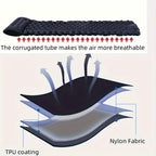 Camping Inflatable Mattress Breathable Camping Mattress Nylon Fabric Inflatable - Black - Size 190cm