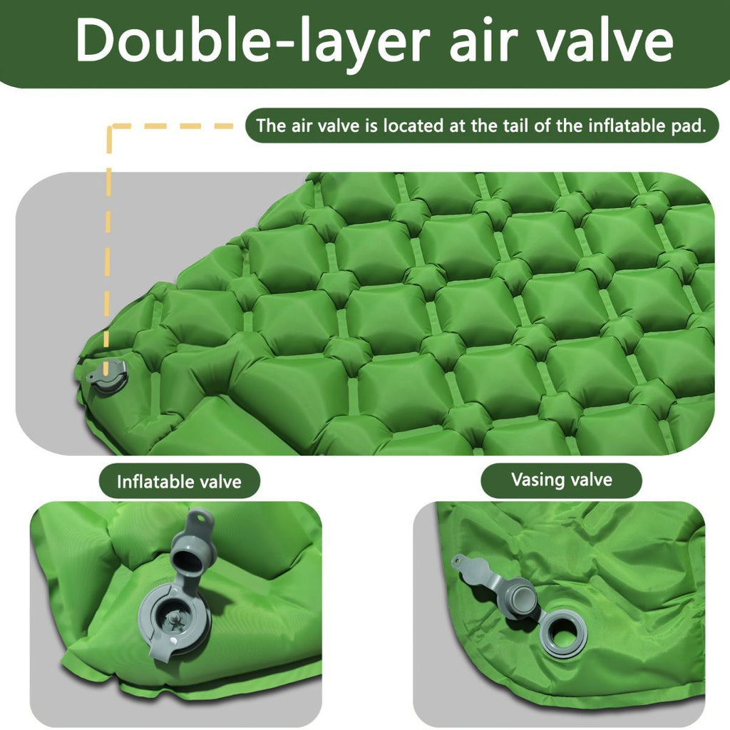 Camping Inflatable Mattress Breathable Camping Mattress Nylon Fabric Inflatable - Gray - Size 190cm