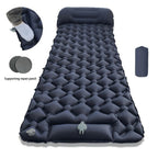 Camping Inflatable Mattress Breathable Camping Mattress Nylon Fabric Inflatable - navy blue - Size 190cm