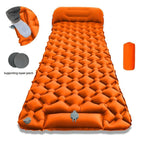 Camping Inflatable Mattress Breathable Camping Mattress Nylon Fabric Inflatable - Orange - Size 190cm