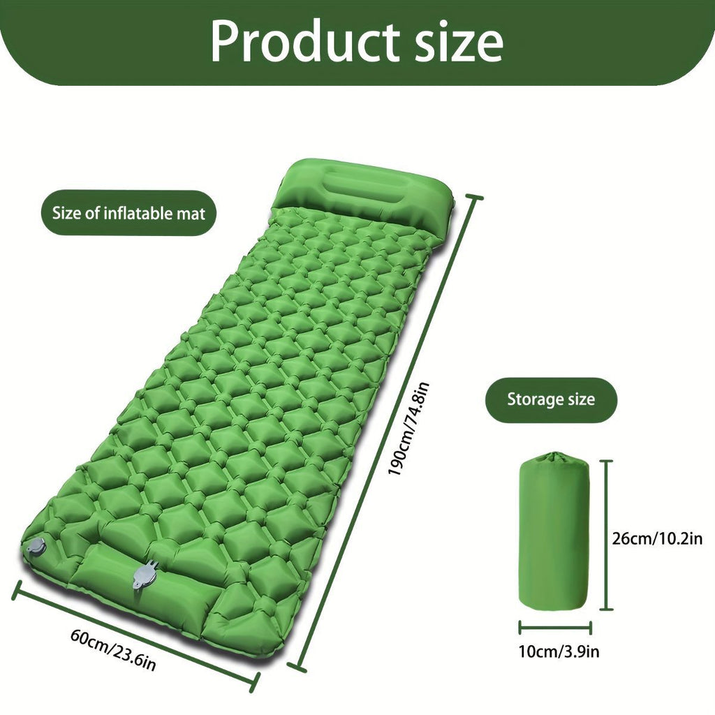 Camping Inflatable Mattress Breathable Camping Mattress Nylon Fabric Inflatable - Blue - Size 190cm