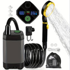 Portable Outdoor Shower Self-Priming Shower Rechargeable Shower Pump Camping - Green - Size 6000amh