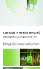 Portable Outdoor Shower Self-Priming Shower Rechargeable Shower Pump Camping - Green - Size 6000amh