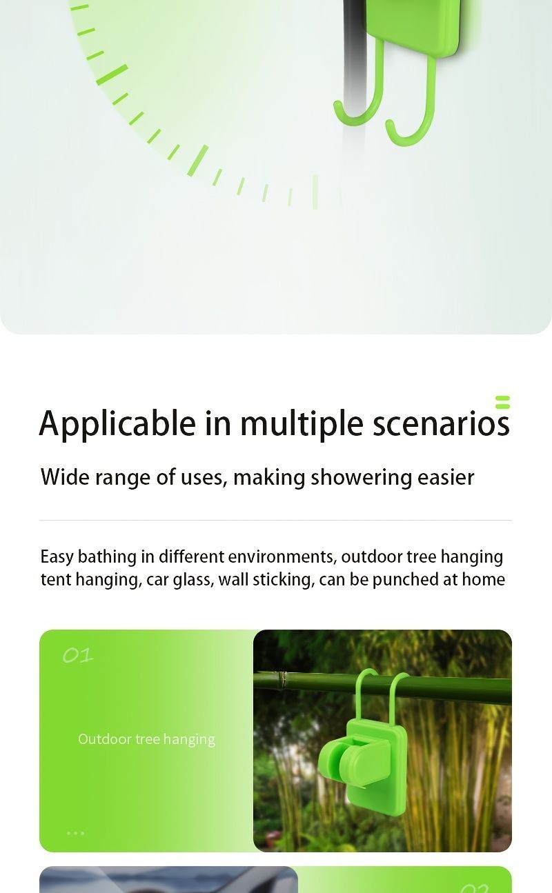 Portable Outdoor Shower Self-Priming Shower Rechargeable Shower Pump Camping - Green - Size 6000amh
