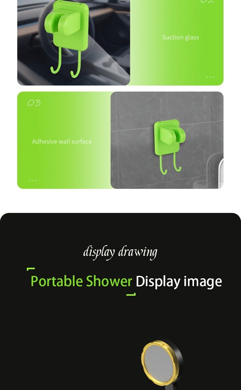 Portable Outdoor Shower Self-Priming Shower Rechargeable Shower Pump Camping - Green - Size 6000amh