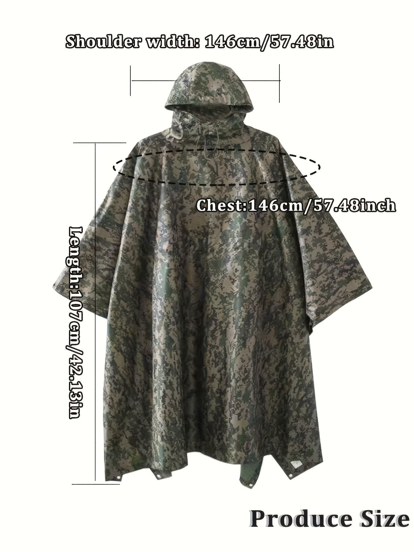 Camouflage 迷彩 Camouflage rain poncho, waterproof poncho Australia, outdoor rain gear, camping poncho, hiking poncho, bushwalking poncho, hunting poncho, emergency poncho