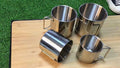 SUS304, outdoor cup set, camping cups, stainless steel cups, outdoor drinking vessels, mesh storage bag, Australian camping gear, family camping cups, stainless steel tumblers, picnic cups