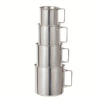 SUS304, outdoor cup set, camping cups, stainless steel cups, outdoor drinking vessels, mesh storage bag, Australian camping gear, family camping cups, stainless steel tumblers, picnic cups