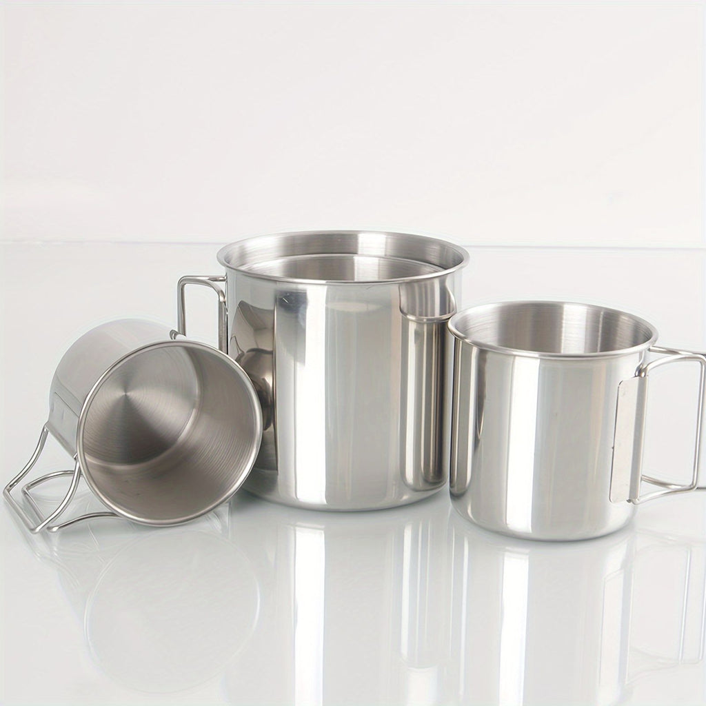 SUS304, outdoor cup set, camping cups, stainless steel cups, outdoor drinking vessels, mesh storage bag, Australian camping gear, family camping cups, stainless steel tumblers, picnic cups