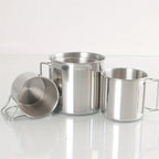 SUS304, outdoor cup set, camping cups, stainless steel cups, outdoor drinking vessels, mesh storage bag, Australian camping gear, family camping cups, stainless steel tumblers, picnic cups