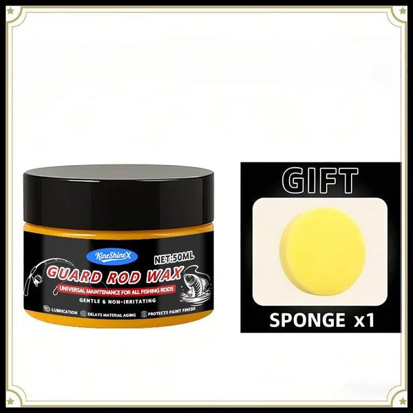 fishing rod guard wax, fishing rod maintenance, beeswax oil for fishing rods, sea rod maintenance, lure rod maintenance, rod protection, antioxidant rod wax, crack-resistant rod wax, corrosion-resistant rod wax, fishing gear care Australia - Yellow - Size