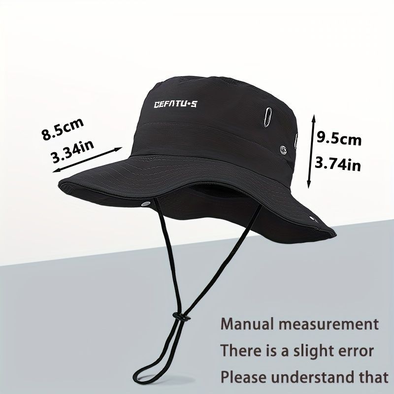 men's hat,wide-brim sun hat,two-piece hat,beach hat,hiking hat,outdoor work hat,foldable hat,unisex hat,face mask hat,breathable hat,Australian sun hat,mosquito protection hat - Black - Size Hats and masks