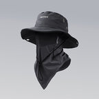 men's hat,wide-brim sun hat,two-piece hat,beach hat,hiking hat,outdoor work hat,foldable hat,unisex hat,face mask hat,breathable hat,Australian sun hat,mosquito protection hat - Gray - Size Hats and masks