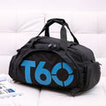Travel Duffel Bag T60 Duffel Durable Travel Bag Stylish Gym Bag Weekend Bag - Black and blue - Size 50-30-28CM