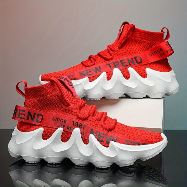 Men'S Casual Sneakers Trendy Stylish - Red - Size 43