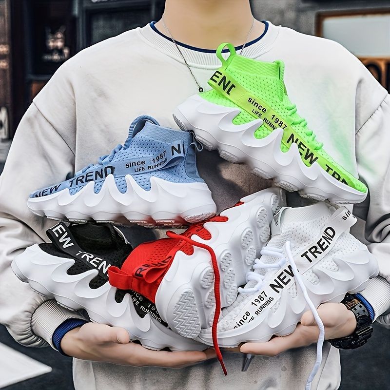 Men'S Casual Sneakers Trendy Shoes Men'S Footwear Comfortable Sneakers Stylish - Red - Size 44