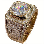 Men'S Gold Ring Diamond Stud Ring For Men Men'S Jewelry Australia Gold Plated - Gold - Size US-SIZE-7