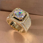 Men'S Gold Ring Diamond Stud Ring For Men Men'S Jewelry Australia Gold Plated - Gold - Size US-SIZE-9