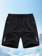Men'S Athletic Shorts Gym Shorts Running Shorts Side Pocket Shorts Zippered - Cyan - Size XXL