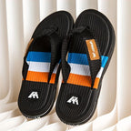 Men'S Flip-Flops Summer Sandals Thick-Soled Anti-Slip Anti-Odor Wear-Resistant - Black - Size 41