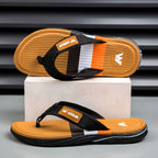 Men'S Flip-Flops Summer Sandals Thick-Soled Anti-Slip Anti-Odor Wear-Resistant - Black - Size 45