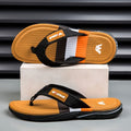 Men'S Flip-Flops Summer Sandals Thick-Soled Anti-Slip Anti-Odor Wear-Resistant - Khaki - Size 44