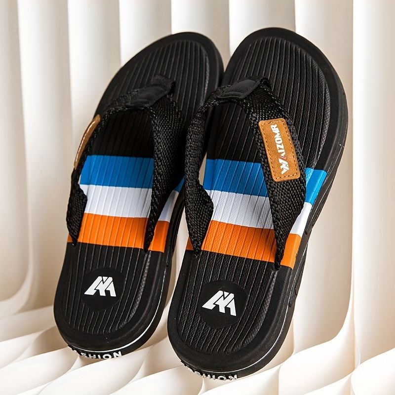 Men'S Flip-Flops Summer Sandals Thick-Soled Anti-Slip Anti-Odor Wear-Resistant - White - Size 41