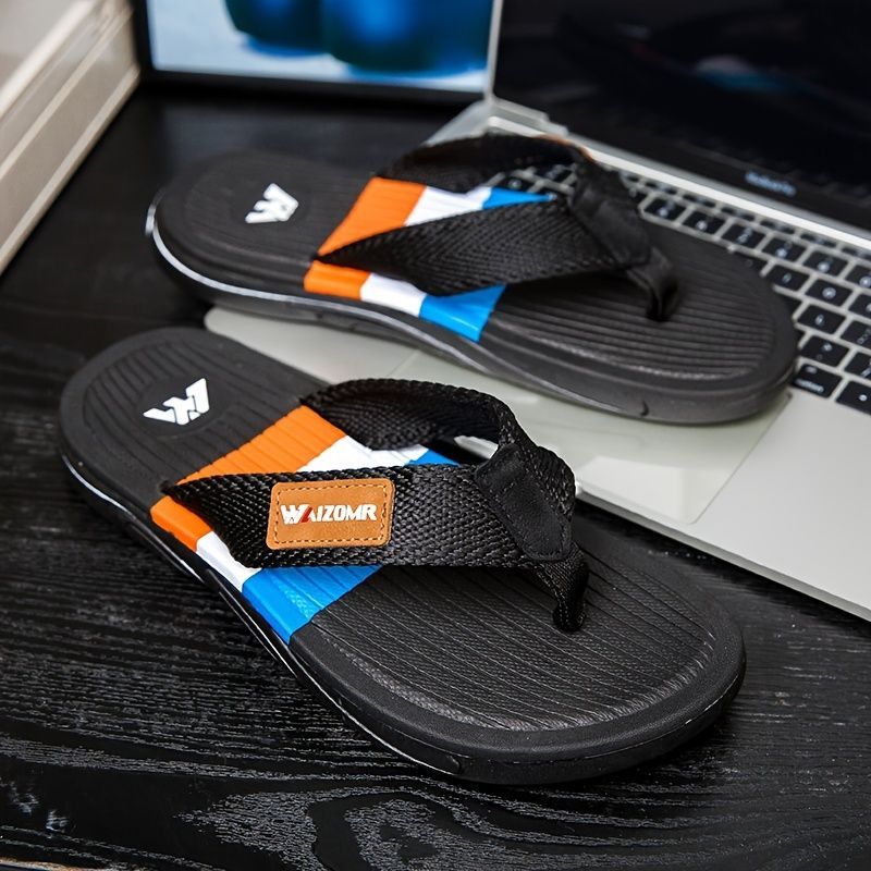 Men'S Flip-Flops Summer Sandals Thick-Soled Anti-Slip Anti-Odor Wear-Resistant - White - Size 41
