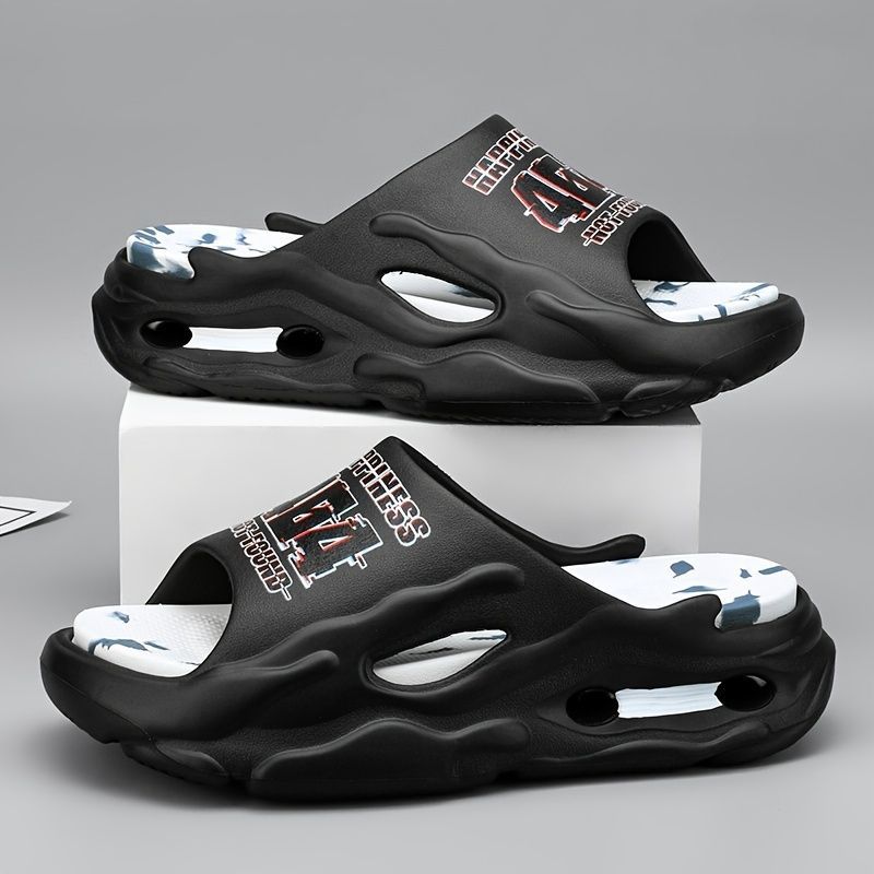 Men'S Slippers EVA Slippers Indoor Outdoor Slippers Beach Slippers Shower - Black - Size 44