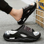 Men'S Slippers EVA Slippers Indoor Outdoor Slippers Beach Slippers Shower - Black - Size 44