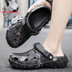 Men'S Summer Mules Beach Shoes Thick-Soled Mules EVA Shoes Anti-Slip Shoes - Black - Size 36