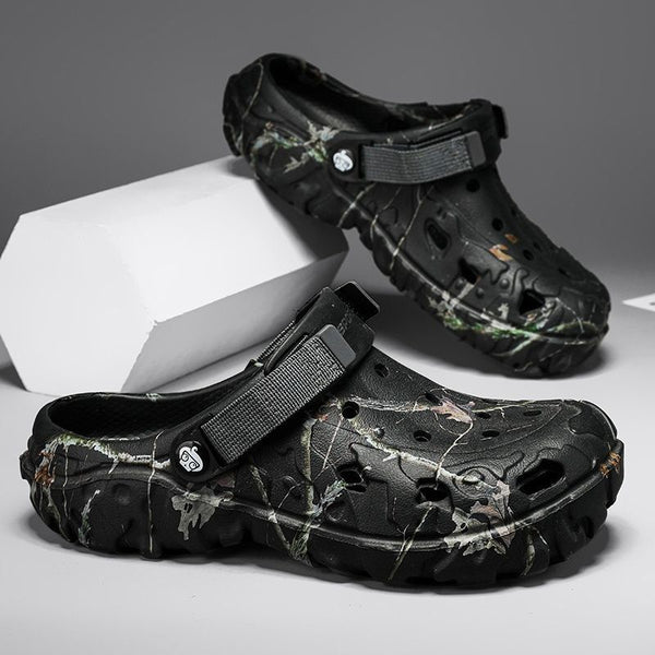 Men'S Summer Mules Beach Shoes Thick-Soled Mules EVA Shoes Anti-Slip Shoes - Black - Size 42