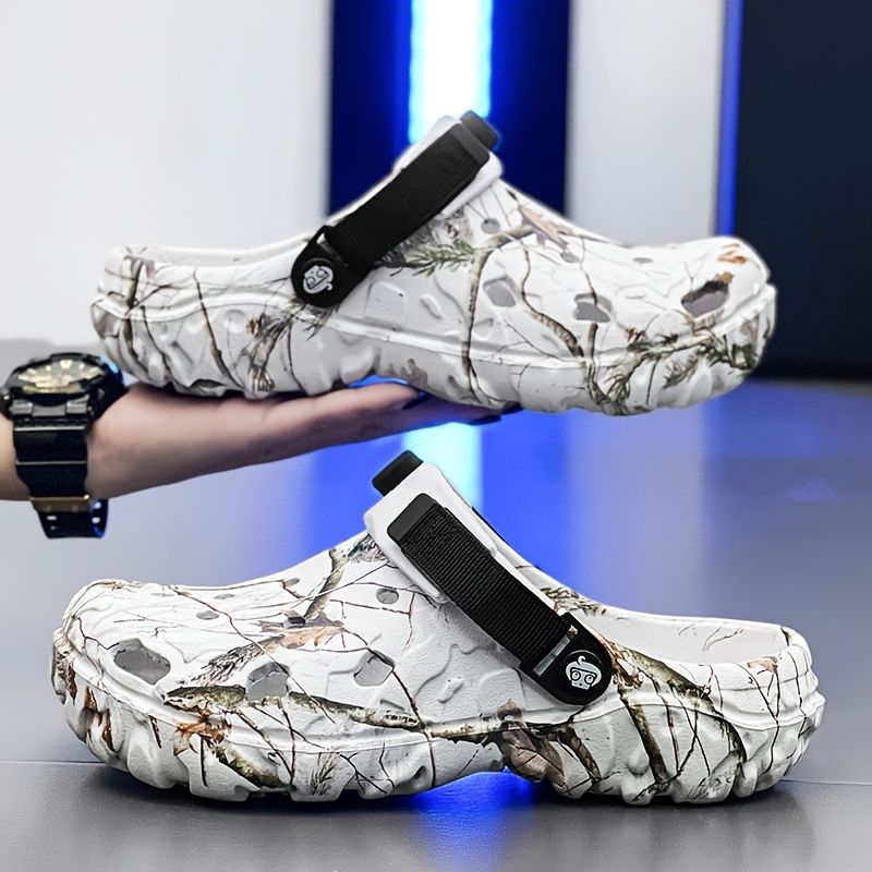 Men'S Summer Mules Beach Shoes Thick-Soled Mules EVA Shoes Anti-Slip Shoes - Khaki - Size 40