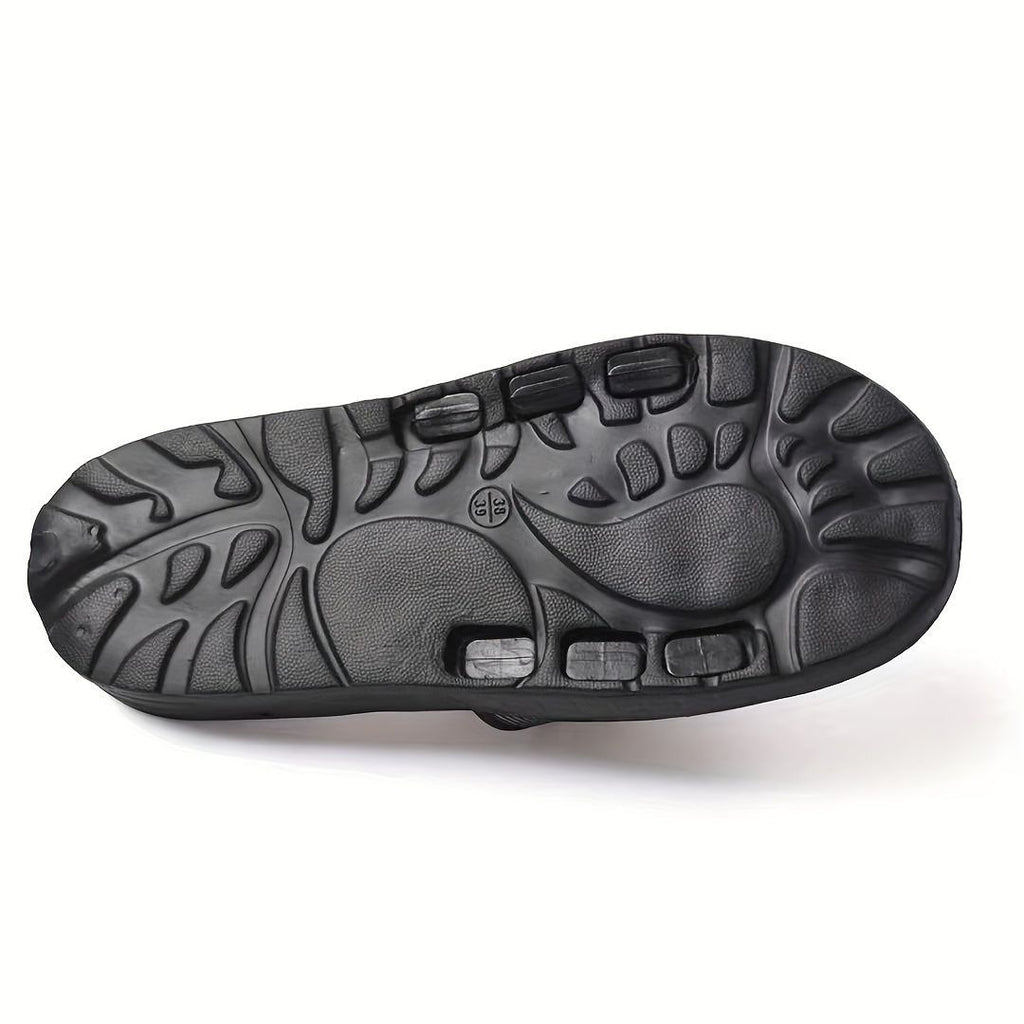 Japanese Acupressure Slippers Rotating Massage Slippers Reflexology Slippers - Black - Size 38