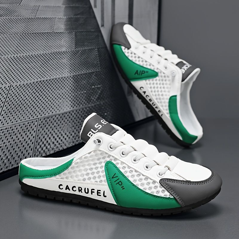 Men'S Casual Shoes Slip-On Shoes Semi-Slippers Anti-Slip Shoes Wear-Resistant - Green - Size 41