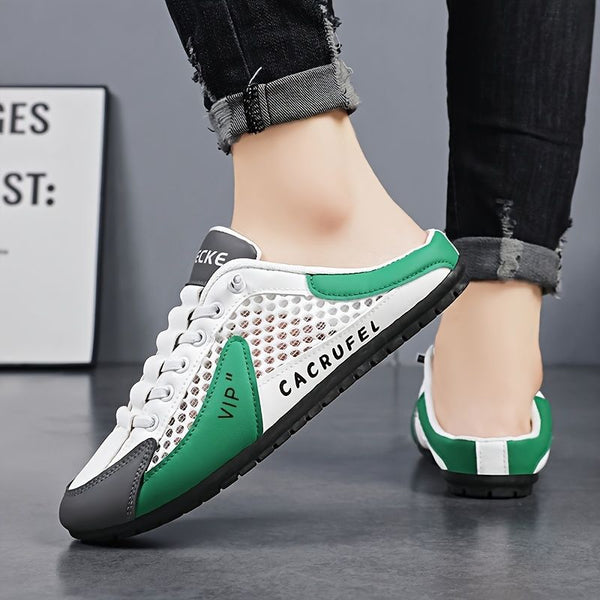 Men'S Casual Shoes Slip-On Shoes Semi-Slippers Anti-Slip Shoes Wear-Resistant - Green - Size 43