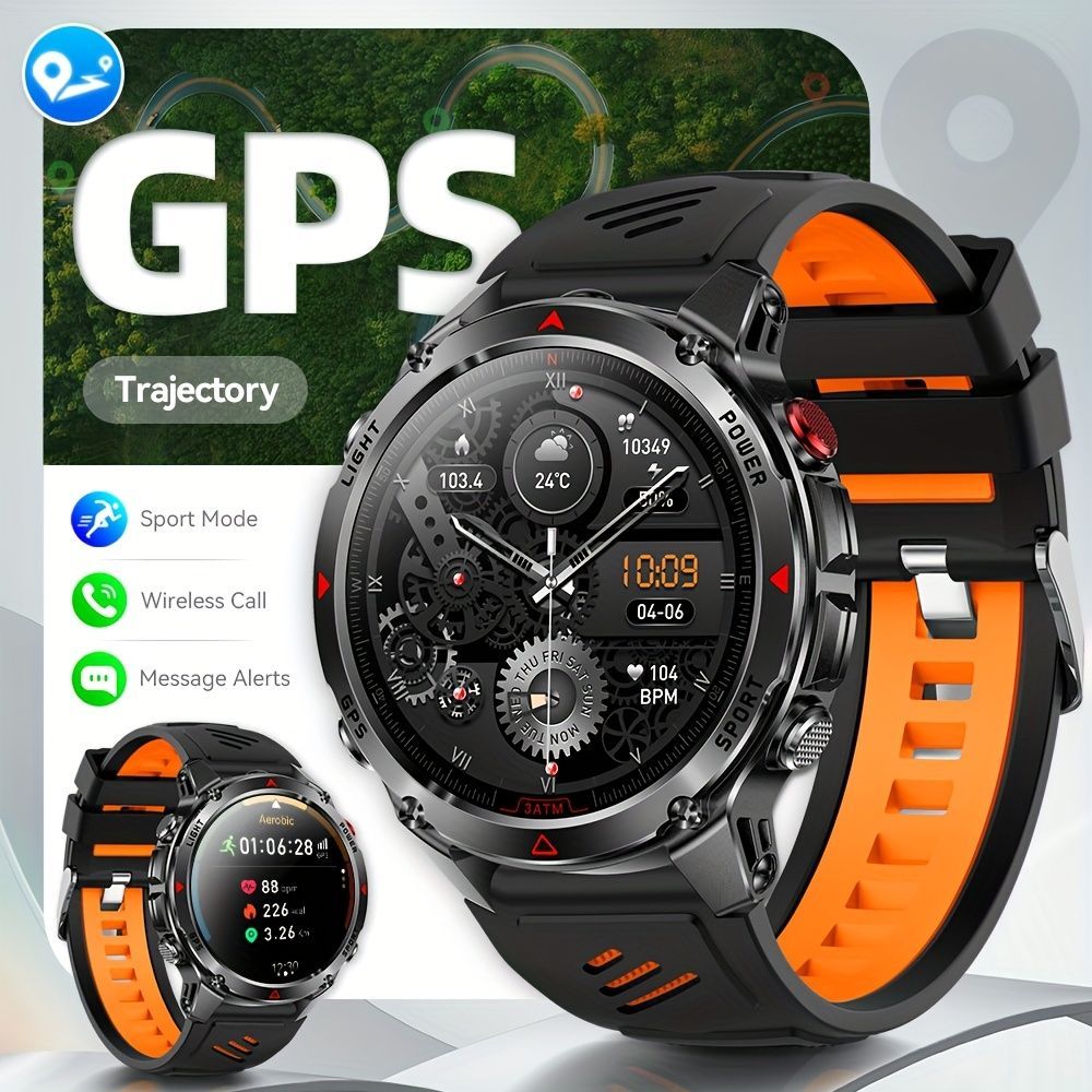 Men'S Outdoor Smart Watch GPS Sports Watch Water-Resistant Smart Watch Wireless - Blue - Size 01