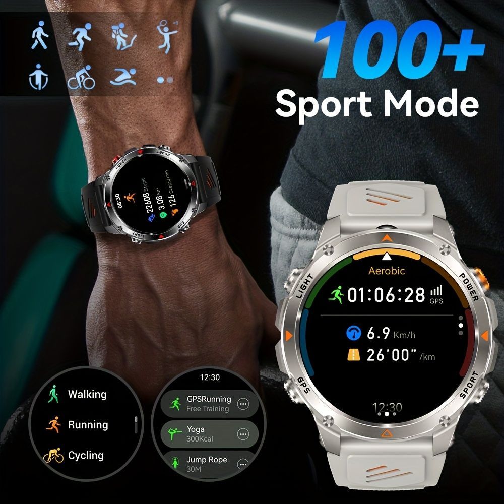 Men'S Outdoor Smart Watch GPS Sports Watch Water-Resistant Smart Watch Wireless - Blue - Size 01