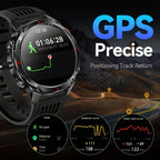 Men'S Outdoor Smart Watch GPS Sports Watch Water-Resistant Smart Watch Wireless - Blue camouflage - Size 01