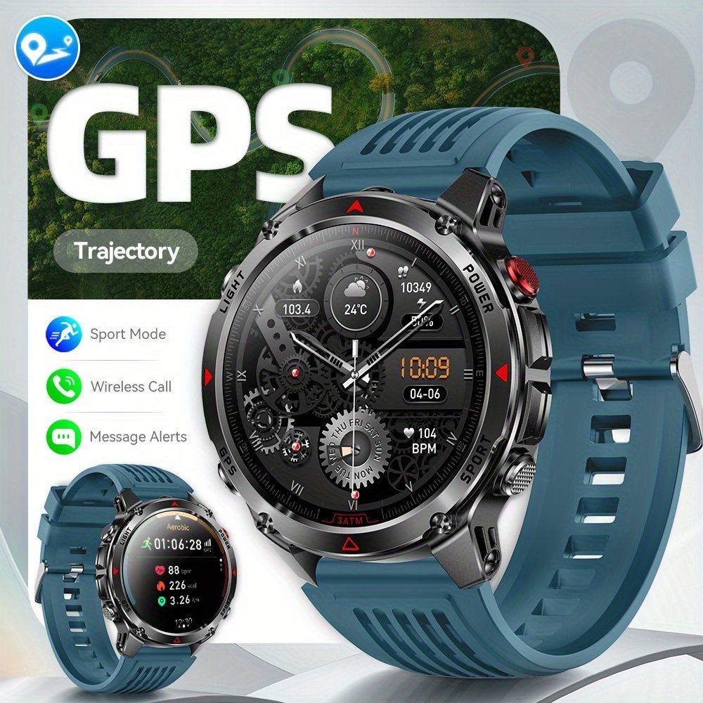Men'S Outdoor Smart Watch GPS Sports Watch Water-Resistant Smart Watch Wireless - Gray-orange - Size 01