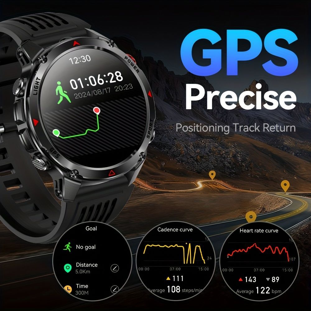 Men'S Outdoor Smart Watch GPS Sports Watch Water-Resistant Smart Watch Wireless - Gray-orange - Size 01