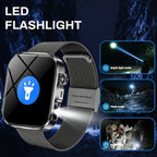 Unisex Smart Watch Stainless Steel Strap Fitness Tracker Call Reminder Message - Black - Size 01