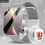 Unisex Smart Watch Stainless Steel Strap Fitness Tracker Call Reminder Message - Gold - Size 01