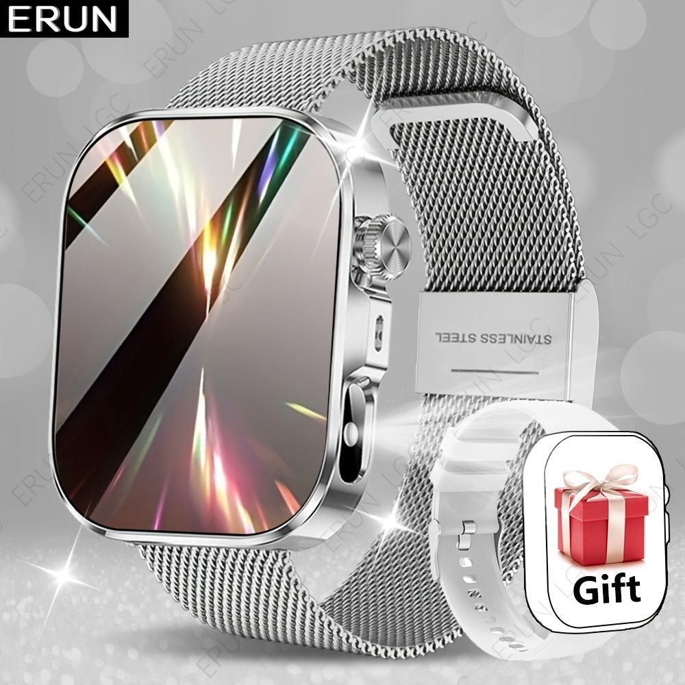 Unisex Smart Watch Stainless Steel Strap Fitness Tracker Call Reminder Message - Gold - Size 01