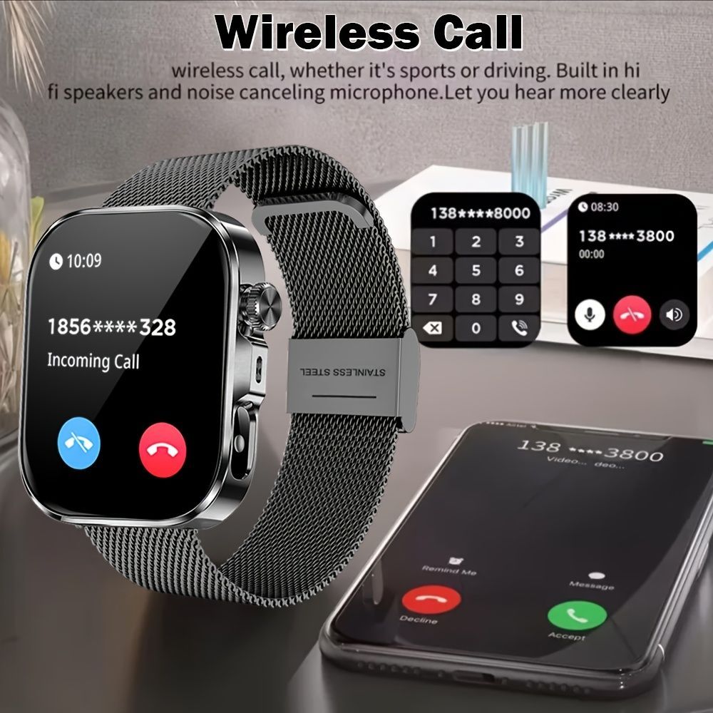 Unisex Smart Watch Stainless Steel Strap Fitness Tracker Call Reminder Message - Silver - Size 01