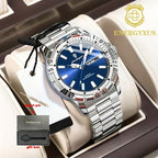 Men'S Watch Stainless Steel Watch Blue Dial Watch Water-Resistant Watch - 959 Black - Size 01