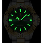 Men'S Watch Stainless Steel Watch Blue Dial Watch Water-Resistant Watch - 959Silver Green - Size 01