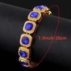Men'S Watch Set Luxury Men'S Watch Artificial Gemstone Bracelet Cross Necklace - Green - Size 1