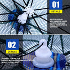 1 piece foldable hexagonal fishing net, various sizes - portable PA nylon net, suitable for mackerel, red crab, crab, etc. - dark green, easy outdoor fishing tool, suitable for Father's Day and holidays, fishing net